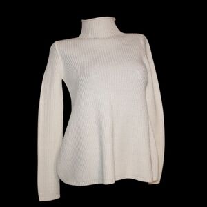 Women's White Mock Neck Sweater